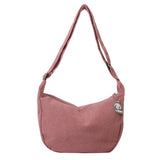Solid Color Corduroy Shoulder Bag-Outfit