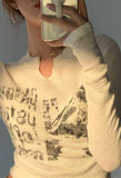 Blurry Long Sleeve Crop Top-Outfit