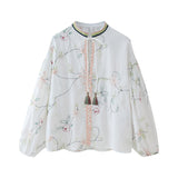 Summer Flower Embroidered Shirt 5770037 Embroidered Flute Skirt 5770038-Outfit