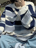 Vintage Striped Pullover Sweatshirt-Outfit