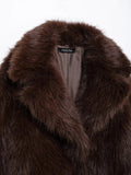 Brown Faux Fur Coat Jacket-Outfit
