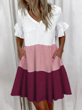 Ruffles Loose V-Neck