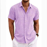 Fongt Men's Linen Short-Sleeved T-Shirts For Free-Fitting Sweatshirts For Men's Short-Sleeved Cotton Shirts Beach Plus-Size Men's Short-Sleeved
