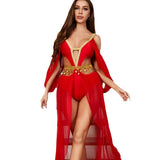 Fongt COS Stage Clothes Exotic Arab Goddess Sexy Jumpsuit Suit Belt-Outfit