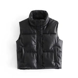 Women 2021 Fashion Thick Warm Parkas Coat Vintage Pockets Drawstring Female Sleeveless Cotton Vest Outerwear Chic