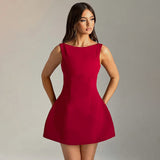 Fongt Summer 2024 New Sexy Bodydressed Short Dress Woman With Bare Waistcoat Base