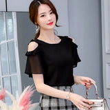 Style 2023 Spring OL Style Korean Version Round Neck Slim Blouse-Outfit