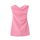 New Chest Wrinkle Design Mini Dress 3364707-Outfit