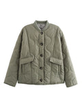 Fongt Women's Exploding Quilt Button Cotton Suit Fashion Comfortable Retro Casual Jacket Jacket