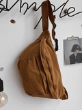 Vintage Wash Capacity Crossbody Bag-Outfit
