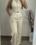 Fongt The Summer Of 2024, Cross Into Women's Wear Matching Waist Head Stitching Commuter Leisure