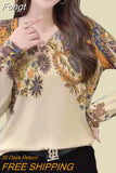 Autumn Long Sleeve Elegant Fashion Printing Pullovers for Women Designer Shirts Women Vintage Women's Clothing