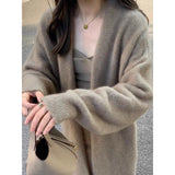 Fongt Glutinous High-End Loose Long Sweater Autumn And Winter 2024 New Lazy Knit Coat