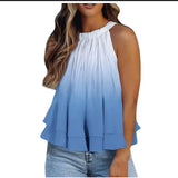 Print Round Neck Halter Sexy Sleeveless