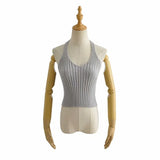New Multicolor V-Collar Neck Suspender Summer Solid Color Bare Back Short Style Exposed Navel Wiped Chest Girl-Outfit