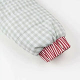 Plaid Heart Patchwork Pocket Puffer Jacket-Outfit