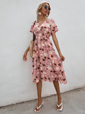 Women's Wear Station Summer Small Floral Print Short-Sleeved Dress-Outfit