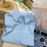 Fongt Chic Texture Folds Loose Long-Sleeved Shirt Women Spring Fresh Design Sense Inside And Outside Wear