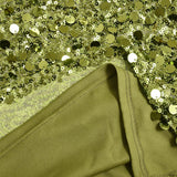 Green Sequin Straight Maxi Skirt-Outfit