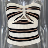Fongt And Summer 2024 Explosion Women's Striped Net Color Sexy Hollow Bra Hair Weaving