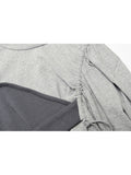 Long Sleeve Hoodless Hoodies Women 2023 Autumn Patchwork Fake Two-Piece Sling Design Oversize Sweatshirt Pullover