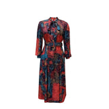 Fongt Belt 2025 Spring New Long-Sleeved High-Waisted Large-Size Banquet Dress