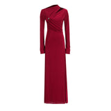 Fongt Temperament Collar Dress Dress In Spring 2025 New Simple Fold Design Textured Temperament