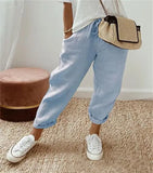 Cotton And Linen Solid Color Casual