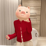 Fongt Chinese Style New Year Red Buckle Sweater Coat Women Autumn And Winter Winter High-End Feeling Super Good-Looking Knitted Open Shirt