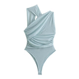 New Silk Mesh Slim Sexy Asymmetrical Jumpsuit 5039337-Outfit