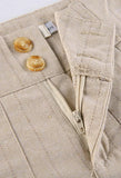 Cotton Linen Pleated Mini Skirt-Outfit