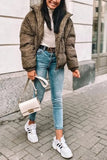 Stand Collar Puffer Coat 1028-0-Outfit