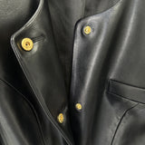 Fongt Early Spring New Star Fashion Temperament Snail Metal Button Repair Leather Jacket Jacket Jacket