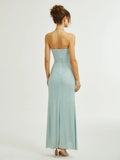 High-End Women's Clothing New Heavy Industry Hot Diamond Solid Color Sexy Thoracic Dress Dress Dress Dress