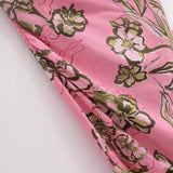 Spring Round-Collar Sleeveless Print Hollowed-Out Dress 3067737-Outfit