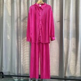 Net Color Press Fold Suit-Outfit