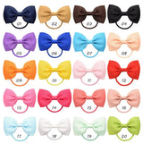 Solid Grosgrain Ribbon Bows For Baby Girls Ponytail Holder Hair Bands Elastic Rope Handmade Headband Hair