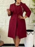 Fongt Women's Elegant Elastic Body Solid Suit Jacket Sling Skirt Two Sets Of African Fashion Suit