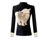 Winter Japanese Style Print Knitted Sweater + Pink Slim Mini Skirt Casual Kawaii 2 Piece Set Cute Fashion Clothing Woman-Outfit