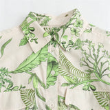 Fongt Summer Shirt Collar Short Sleeve Print Strap Medium Long Dress 2183058-Outfit
