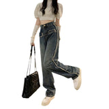 Fongt 2024 New Loose Straight Leg Pants Mop The Floor-Outfit