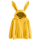 Cute Bunny Printed Girl Hoodie Casual Long Sleeve Sweatshirt Pullover Ears Plus Size Top Sweatershirt Hot