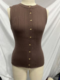 Fongt Summer Sleeveless Single-Button Clasp Knit Small Cardigan New Tight Vest