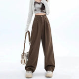 Vintage High Waist Straight Baggy Jeans-Outfit