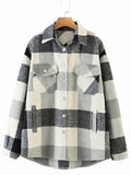 Vintage Pockets Oversized Plaid Shacket-Outfit