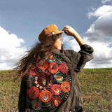 Jacket Boho Oversized Multi Floral Embroidered Long Sleeve Casual Chic Jacket Coat Women 2022 New Spring Autumn
