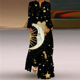 V-neck Long Sleeve Ankle-Length Vintage