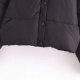 Fongt Chic Loose Hooded Cotton Jacket Jacket Autumn Zipper Warm Jacket Small Casual Simple Top-Outfit