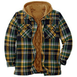 Fongt Plaid Cotton Coat Large Size Hooded Shirt Jacket