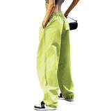 Pants Y2K Clothes Loose Drawstring Low Waist Joggers Trousers Women Casual Outfits Streetwear Baggy Wide Leg